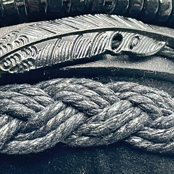 Brand New!! Leather, wood and hemp bracelet bundle - Picture 3 of 4